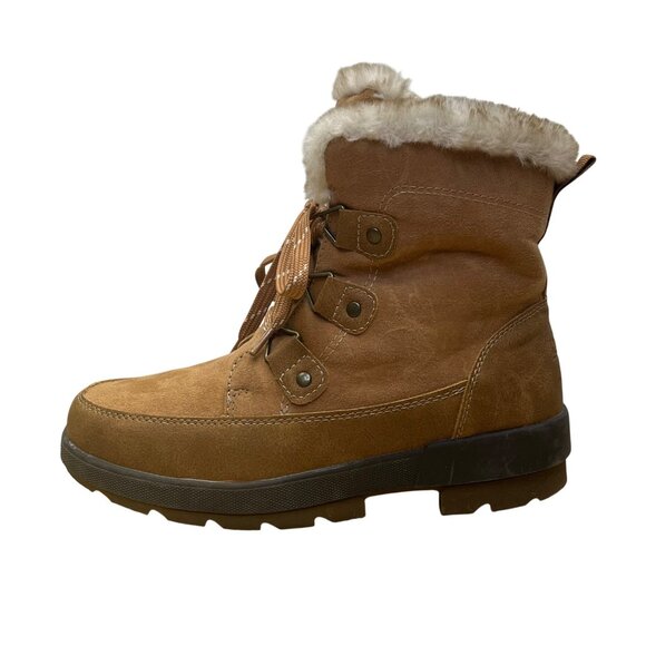 Khombu Women’s Brown Faux Fur Lace Up K Comfort Warm Winter Boots Size 6M - Picture 4 of 12